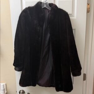 SAGA MINK real mink fur coat black